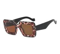 MUTYNE Fashion Square Stripe Women Sunglasses Luxury Big Frame Punk Men Outdoor Travel Sunglasses Uv400(Flower Brown)
