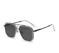 MUTYNE Fashion Square Women Sunglasses Trend Luxury Big Frame Men Outdoors Travel Driving Uv400(Black Gray)