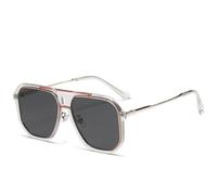 MUTYNE Fashion Square Women Sunglasses Trend Luxury Big Frame Men Outdoors Travel Driving Uv400(Orange Gray)