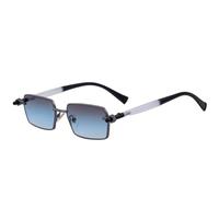 MUTYNE Fashion Trendy Small Square Women Sunglasses Classic Men Sunglass Driving Shade Uv400(Gun Tea Blue White)