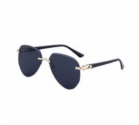 MUTYNE Frameless Sunglasses For Men, Irregular Design, Retro Driving Uv400(C1)