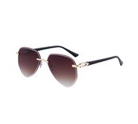 MUTYNE Frameless Sunglasses For Men, Irregular Design, Retro Driving Uv400(C3)