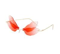 MUTYNE Frameless Sunglasses For Women, Metal Temples, Double Lens Design, Retro Punk Uv400(C10)