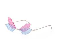 MUTYNE Frameless Sunglasses For Women, Metal Temples, Double Lens Design, Retro Punk Uv400(C13)