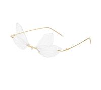 MUTYNE Frameless Sunglasses For Women, Metal Temples, Double Lens Design, Retro Punk Uv400(C5)