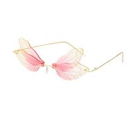 MUTYNE Frameless Sunglasses For Women, Metal Temples, Double Lens Design, Retro Punk Uv400(C7)