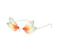 MUTYNE Frameless Sunglasses For Women, Metal Temples, Double Lens Design, Retro Punk Uv400(C8)