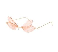 MUTYNE Frameless Sunglasses For Women, Metal Temples, Double Lens Design, Retro Punk Uv400(C9)