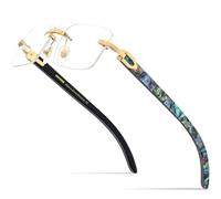 MUTYNE Glasses Men Square Women Rimless Eyeglasses Frames Eyewear,3,One size