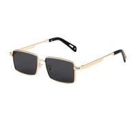 MUTYNE Gold Metal Frame Rectangle Sunglasses for Men Women, Classic Small Square Sun Glasses with UV Protection, Retro Sha