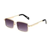 MUTYNE Gold Metal Frame Rectangle Sunglasses for Men Women, Classic Small Square Sun Glasses with UV Protection, Retro Sha