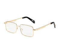 MUTYNE Gold Metal Frame Rectangle Sunglasses for Men Women, Classic Small Square Sun Glasses with UV Protection, Retro Sha