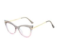 MUTYNE Gradient Cat-eye Sunglasses Textured Metal Temples, Retro Style(Gray pink)
