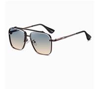 MUTYNE Gradient Sunglasses for Men Fashion Metal Big Frame Sun Glasses,Bronze Grey Orange,one size