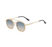 MUTYNE Irregular Sunglasses For Men, Metal Frame Design, Double Beam Retro Simple Sunscreen Uv400(C4)