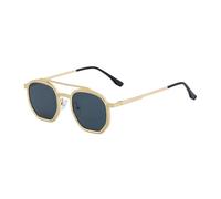 MUTYNE Irregular Sunglasses For Men, Metal Frame Design, Double Beam Retro Simple Sunscreen Uv400(C5)