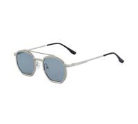 MUTYNE Irregular Sunglasses For Men, Metal Frame Design, Double Beam Retro Simple Sunscreen Uv400(C7)