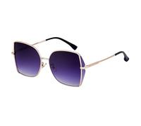 MUTYNE Large Frame Sunglasses For Women, Irregular Metal Temples Retro Uv Protection Sunglasses(C1)