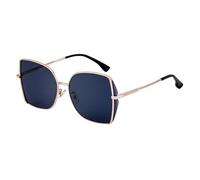 MUTYNE Large Frame Sunglasses For Women, Irregular Metal Temples Retro Uv Protection Sunglasses(C2)