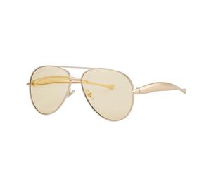 MUTYNE Large Frame Sunglasses For Women Metal Temples Retro High Class Feeling Glasses(C7)