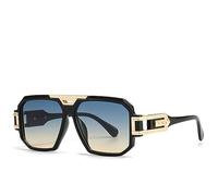MUTYNE Luxury Men Sunglasses Square Large Frame Mirror Gradient Clear Lens Metal Shades Anti Blue Light UV400,093 c4,One size