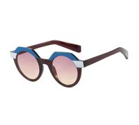 MUTYNE Luxury Polygon Women's Sunglasses Fashion Retro Round Sunglass Men Outdoor Travel Fishing Uv400(Red Pink Tea)