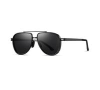 MUTYNE Men Metal Frame Sunglasses UV Protection Outdoor Driving Eyewear Fashion Square Sun Glasses,C2