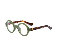 MUTYNE Men Round Rivet Frame Fashion Glasses for Women Retro Clear Lens Spectacles(C3 Green)
