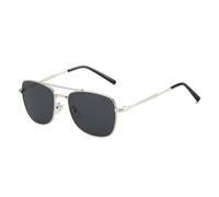 MUTYNE Metal Double Bridges Square Sunglasses Women Shades Uv400(Silver gray)