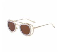 MUTYNE Oval Frame Sunglasses For Men, Metal Temples Design, Hollow Retro Driving Sun Protection Uv400(C7)