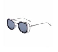 MUTYNE Oval Frame Sunglasses For Men, Metal Temples Design, Hollow Retro Driving Sun Protection Uv400(C6)