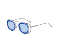 MUTYNE Oval Frame Sunglasses For Men, Metal Temples Design, Hollow Retro Driving Sun Protection Uv400(C8)