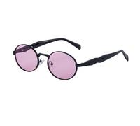 MUTYNE Oval Sunglasses For Women Men, Metal Frame Design, Double Beam Retro Driving Sun Protection Uv400(C3)