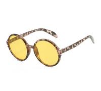 MUTYNE Oversized Frame Round Sunglasses Women Men Fashion Retro Outdoor Summer Traveling Beach Party Uv400(Leopard Yellow)