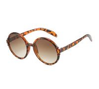 MUTYNE Oversized Frame Round Sunglasses Women Men Fashion Retro Outdoor Summer Traveling Beach Party Uv400(Leopard Tea)