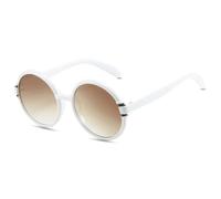 MUTYNE Oversized Frame Round Sunglasses Women Men Fashion Retro Outdoor Summer Traveling Beach Party Uv400(White Tea)