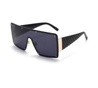 MUTYNE Oversized One Lens Sunglasses Rivet Women Fashion Shades UV400 Vintage Glasses