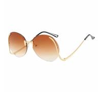 MUTYNE Oversized Rimless Metal Legs Sunglasses Women Retro Luxury Men Outdoor Summer Traveling Shades Uv400(Gradient Coffee)