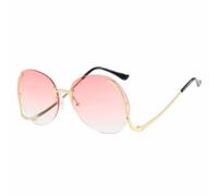 MUTYNE Oversized Rimless Metal Legs Sunglasses Women Retro Luxury Men Outdoor Summer Traveling Shades Uv400(Gradient Pink)