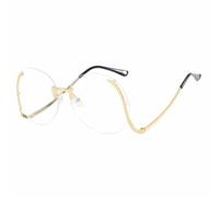 MUTYNE Oversized Rimless Metal Legs Sunglasses Women Retro Luxury Men Outdoor Summer Traveling Shades Uv400(Clear)