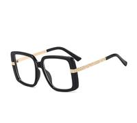 MUTYNE Oversized Square Glasses for Women Fashion Retro Clear Lens Frame with Ornate Floral Gold Metal Temples Vintage Large Bold Eyewear for Daily Styling C1 One size