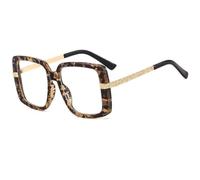 MUTYNE Oversized Square Glasses for Women Fashion Retro Clear Lens Frame with Ornate Floral Gold Metal Temples Vintage Large Bold Eyewear for Daily Styling C2 One size