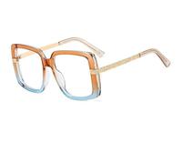 MUTYNE Oversized Square Glasses for Women Fashion Retro Clear Lens Frame with Ornate Floral Gold Metal Temples Vintage Large Bold Eyewear for Daily Styling C7 One size