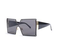MUTYNE Oversized Square Sunglasses Women Rimless Sun Glasses One Piece Gradient Luxury Shades Retro UV400 Vintage,Black