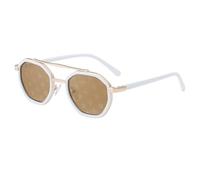 MUTYNE Polygonal Sunglasses For Men, Metal Frame Design, Double Beam Retro Driving Sun Protection Uv400(C6)