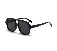 MUTYNE Popular Fashion Double Bridges Square Men Sunglasses Vintage Punk Shades Uv400 Men Trending(Black grey)