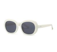 MUTYNE Popular Fashion Oval Punk Rivets Men Sunglasses Shades Uv400 Retro Women Round(White gray)