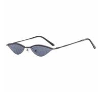 MUTYNE Popular Rimless Metal Leaf Sunglasses Women Retro Small Frame Men Sunglass Outdoor Summer Traveling Uv400(Black Gray)
