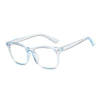 MUTYNE Popular Square Rivet Decorative Glasses Women Fashion Classic Men Eyewear Frame Outdoor Travel(Blue)