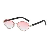 MUTYNE Popular Vintage Metal Polygonal Women Sunglasses Fashion Luxury Small Frame Men Shades Outdoor Travel Uv400(Silver Gradient Pink)